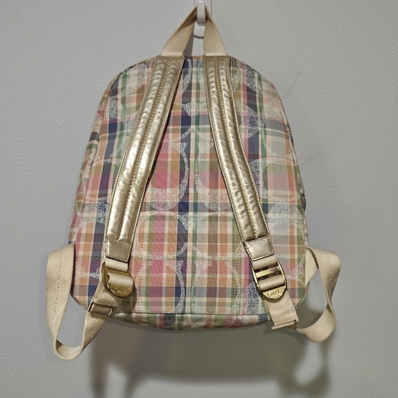 Y2K Coach Poppy Backpack Coach Signature Poppy Madras Full Size Vintage main image 12
